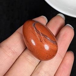 Natural Red Jasper Egg Shaped Palm Stone, Easter Egg Crystal Healing Reiki Stone, Massage Tools, 30x20mm(PW23051698616)