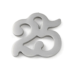 Non-Tarnish 304 Stainless Steel Charms, Number 25 Charms, Stainless Steel Color, 10.5x11x1.2mm, Hole: 1.4mm(STAS-L279-017P)