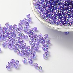 Eco-Friendly Transparent Acrylic Beads, Round, AB Color, Medium Orchid, 12mm, Hole: 2mm, about 560pcs/500g(PL736-13)