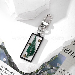 Epoxy Resin Dried Flower Pendant Decorations, Rectangle, 84x20mm(PW-WG14EC9-05)