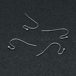 300Pcs 316 Surgical Stainless Steel Earring Hooks, Shepherd's Hook Ear Wire, Stainless Steel Color, 22x12x2mm, Pin: 0.7mm(STAS-TAG0001-25)