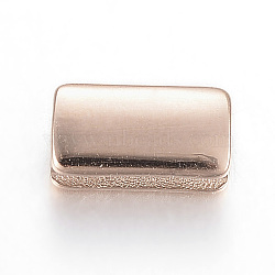 304 Stainless Steel Beads, Rectangle, Rose Gold, 10x5.5x4mm, Hole: 1.5x2mm(STAS-E425-034RG)