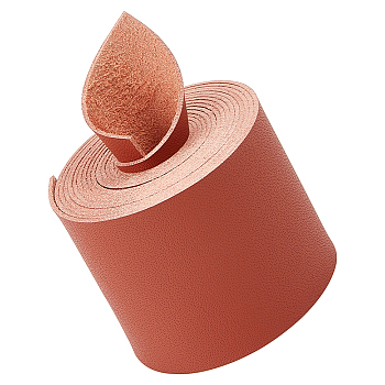 2M Flat Microfiber Imitation Leather Cord, for Clothes Decor, Brown, 49.5mm, about 2.19 Yards(2m)/Roll