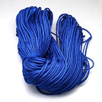 7 Inner Cores Polyester & Spandex Cord Ropes, Solid Color, for Rope Bracelets Making, Medium Blue, 4~5mm, about 109.36 yards(100m)/bundle, 420~500g/bundle
