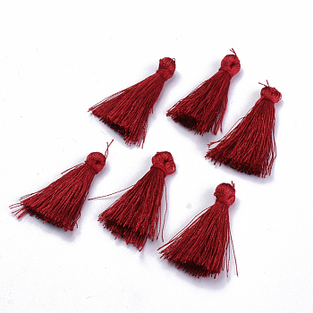 Polyester Tassel Pendant Decorations, Dark Red, 30~35mm