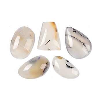 Natural Agate Cabochons, 31~45.5x17.5~24x6.5~7.5mm