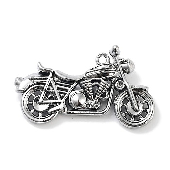 Tibetan Style Alloy Pendants, Motorbike, Antique Silver, 32.5x55x15mm, Hole: 3mm