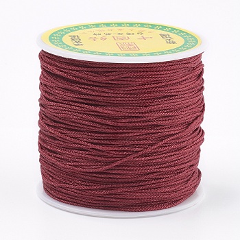 Polyester Cord, Brown, 0.8mm, about 87.48 yards(80m)/roll