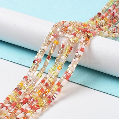Gradient Color Electroplate Glass Bead Strands(X-GLAA-E042-05-B01)-2
