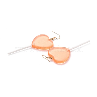 Boucles d'oreilles pendantes sucettes transparentes en forme de coeur pour femme(EJEW-Z015-05B)-2