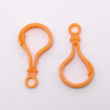 Opaque Solid Color Bulb Shaped Plastic Push Gate Snap Keychain Clasp Findings(PACR-WH0001-01G)-2