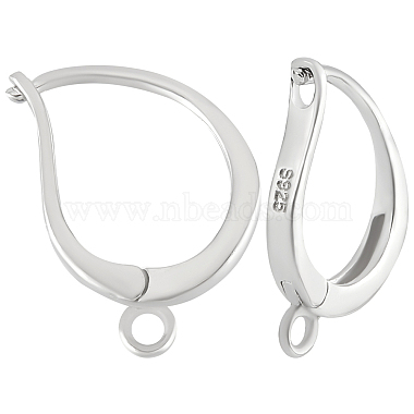 Platinum Sterling Silver Hoop Earring Findings