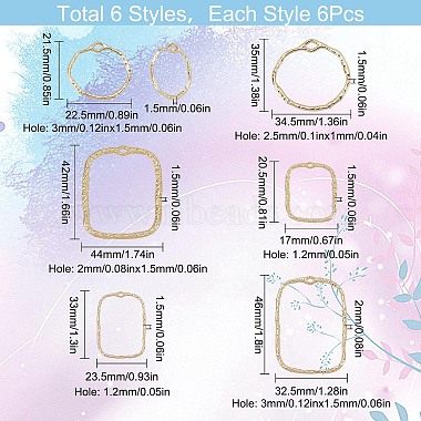 36Pcs 6 Styles Alloy Open Back Bezel Pendants(FIND-SC0004-14)-2