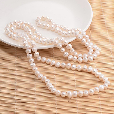 Natural Pearl Beads Necklace(NJEW-P126-A-06)-2
