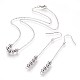 304 Stainless Steel Pendant Necklaces and Dangle Earrings Jewelry Sets(SJEW-JS00995)-1