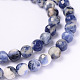 Faceted Natural Sodalite Round Bead Strands(G-L377-45-6mm)-1