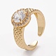 Brass Micro Pave Clear Cubic Zirconia Cuff Rings(RJEW-C101-04)-2