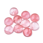 Cherry Quartz Glass Cabochons, Half Round, 10x4~5mm(X-G-P393-R59-10MM)