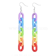 Dangle Earrings, with Acrylic Cable Chains and Brass Earring Hook, Platinum, 105mm, Pin: 0.6mm(EJEW-JE04071)