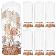 Clear Glass Dome Cover, Decorative Display Case, Cloche Bell Jar Terrarium with Cork Base, Arch, Clear, 30x77.5mm, Inner Diameter: 25mm, 10pcs/box(AJEW-CP0005-90B)