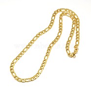 Fashionable 304 Stainless Steel Figaro Chain Necklaces for Men, with Lobster Claw Clasps, Golden, 21.65 inch(55cm)x6mm(STAS-A028-N017G)