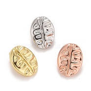 Rack Plating Real 18K Gold Plated Brass Pendants, with Jump Rings, Long-Lasting Plated, Lead Free & Cadmium Free, Coffee Bean, Mixed Color, 12x9x5.5mm, Hole: 6x3mm(KK-E271-03)