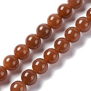 Natural Jade Beads Strands, Dyed, Round, Saddle Brown, 10.5mm, Hole: 1.2mm, about 37pcs/strand, 14.96''(38cm)(G-I334-05C)