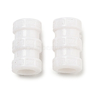 Opaque Acrylic European Beads, Large Hole Beads, Column, White, 18x10mm, Hole: 6.5mm, about 630pcs/500g(SACR-L007-008B)