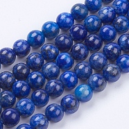 Natural Lapis Lazuli(Filled Color Glue) Beads Strands, Dyed, Grade A, Round, 6mm, Hole: 0.5mm, about 62pcs/strand, 15.3 inch(G-K269-01-6mm)