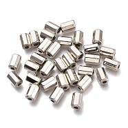 CCB Plastic Beads, Hexagon Column, Platinum, 8x5mm, Hole: 2mm(CCB-O004-05P)