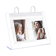 4 Inch Calendar-Style Tabletop Acrylic Photo Album, Standing Flip Photo Frame with Vertical Stand, Holds up to 68 Photos, Clear, 19.5x5.7x19.5cm, Inner Diameter: 10.5x8cm(ODIS-WH0002-54A)