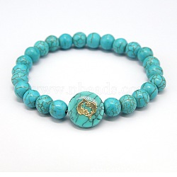 Minimalist European Style Constellation Synthetic Turquoise Beaded Stretch Bracelets for Women, Pisces(XC6059-11)