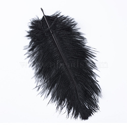 Ostrich Feather Costume Accessories, Dyed, Black, 15~20cm(FIND-R036-A-07)