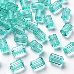 Transparent Acrylic Beads, Faceted, Polygon, Turquoise, 9x5mm, Hole: 1.8mm, about 3496pcs/500g(TACR-S154-27B-68)