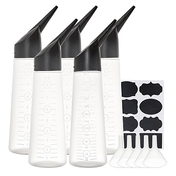 Plastic Glue Bottles, Plastic Funnel Hopper and Chalkboard Sticker Labels, White, 21.5cm, Capacity: 250ml