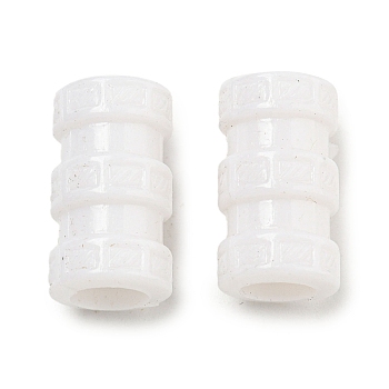 Opaque Acrylic European Beads, Large Hole Beads, Column, White, 18x10mm, Hole: 6.5mm, about 630pcs/500g