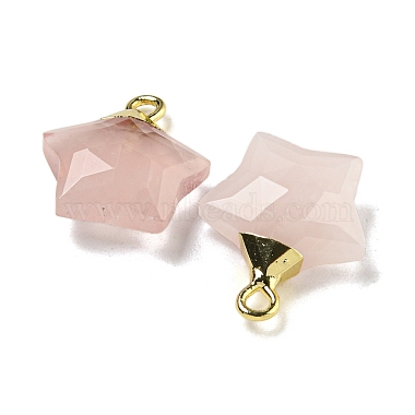 Natural Rose Quartz Pendants(G-P540-01G-05)-2