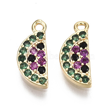 Real 18K Gold Plated Colorful Fruit Brass+Cubic Zirconia Charms