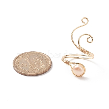 Anneaux de manchette en perles d'eau douce naturelles enveloppées de fil de cuivre pour femmes(RJEW-JR00553-01)-5