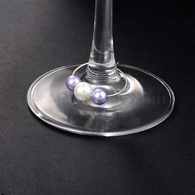 Glass Pearl Beads Wine Glass Charms(AJEW-JO00036)-2
