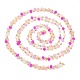 Faceted Rondelle Glass & Round 304 Stainless Steel Beaded Chains(CHS-G026-01KCG-01)-3