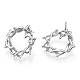 Boucles d'oreilles à anneau enroulé en fil d'alliage de placage en rack avec 925 épingles en argent sterling pour femmes(EJEW-T013-03P)-1