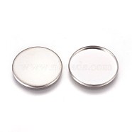 304 Stainless Steel Plain Edge Bezel Cups, Cabochon Settings, Flat Round, Stainless Steel Color, Tray: 25mm, 26.5x2mm(STAS-E460-10P-25mm)
