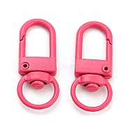 Zinc Alloy Baking Paint Swivel Snap Hooks Clasps, Hot Pink, 33.5x13.5x5.5mm, Hole: 9mm(PALLOY-H194-A03)