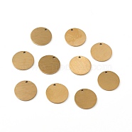 Ion Plating(IP) 304 Stainless Steel Pendants, Double Side Drawbench, Stamping Blank Tag, Flat Round, Golden, 12x1mm, Hole: 1mm(STAS-F271-02B-G)
