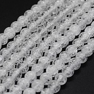 Natural Crackle Quartz Beads Strands, Round, 10mm, Hole: 1mm, about 39pcs/strand, 15.7 inch(G-K285-02-10mm)