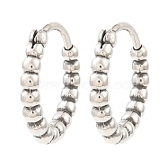 316 Surgical Stainless Steel Hoop Earrings, Antique Silver, 14.5x15.5x2.5mm(EJEW-D096-05E-AS)