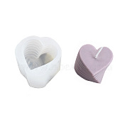 DIY Candle Food Grade Silicone Molds, foor Scented Candle Making, Stacking Heart, White, 65x70x50mm(SIMO-PW0015-59)