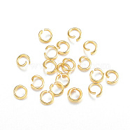 304 Stainless Steel Jump Rings, Open Jump Rings, Metal Connectors for DIY Jewelry Crafting and Keychain Accessories, Real 18K Gold Plated, 22 Gauge, 4x0.6mm, Inner Diameter: 3mm.(A-STAS-F084-27G)