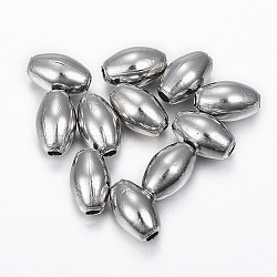 304 Stainless Steel Beads, Rice, Stainless Steel Color, 9.5x6mm, Hole: 2mm(X-STAS-H396-B-06P)